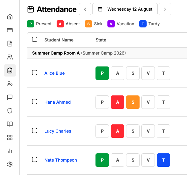 Montessori School Software Attendance