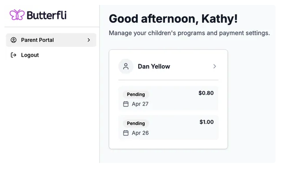 Parent Portal and Autopay - Butterfli Montessori Software School Management