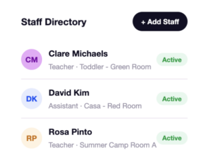 Staff Management Directory - Butterfli Software for Montessori Schools