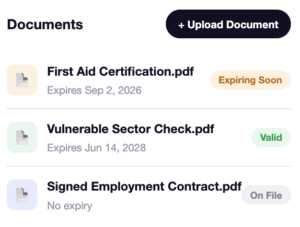 Staff Management Expiry Notifications - Butterfli Software for Montessori Schools